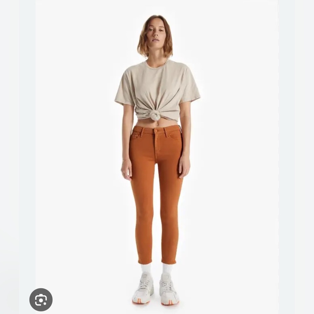Mother Jeans The Looker Crop Play Date Brown Size 28